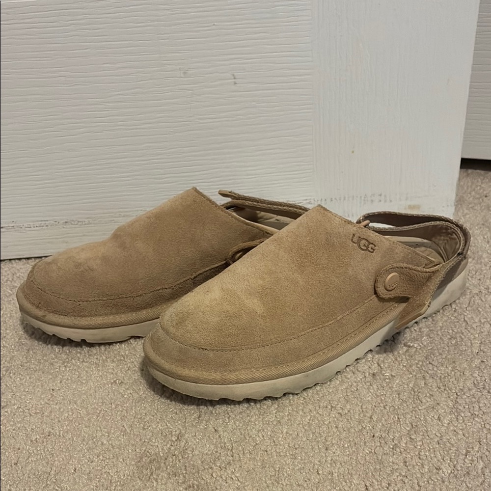 UGG Tan Loafers Slip-Ons with Suede Finish